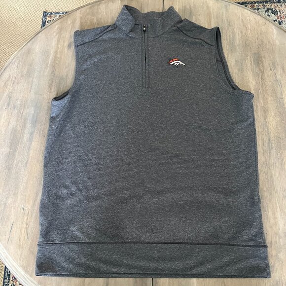 Denver Broncos Cutter & Buck Men's Big and Tall LT Shoreline Vest - Heather Blue - Picture 2 of 7